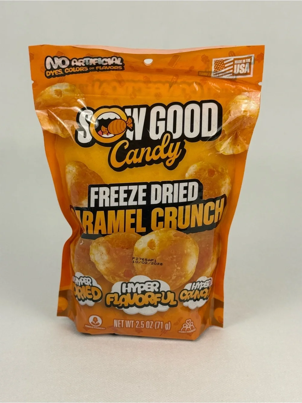 Sow Good Freeze Dried Candy Lot of 3 Sweet Squares & Caramel Crunch